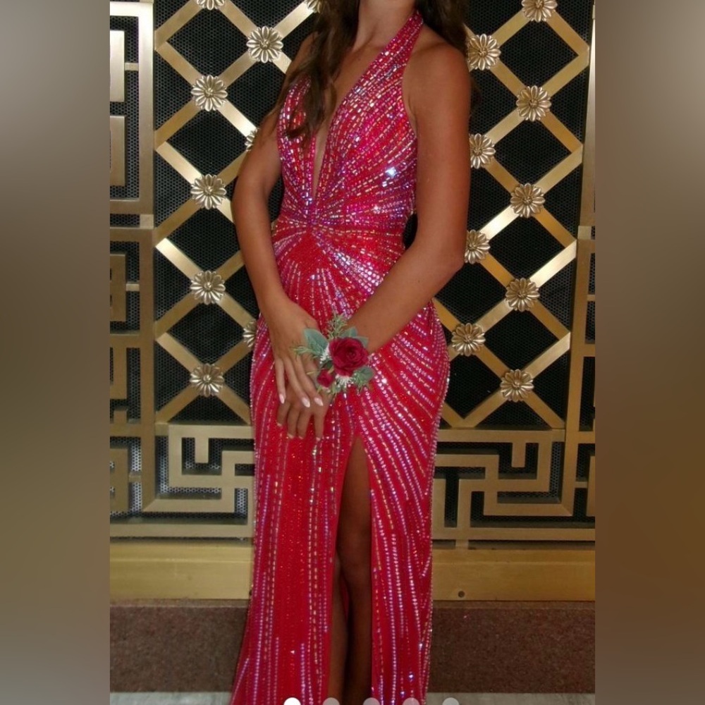 Portia and Scarlett Vibrant Red Sequin Gown